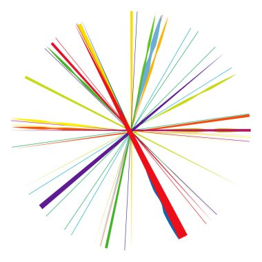 Radikal, yayılan çizgiler, çizgiler soyut dairesel elementler. Işınlar, ışınlar, yıldız patlamaları, güneş patlaması elementleri. Birleşme, birleşme, yayılma çizgileri