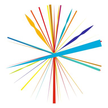 Radikal, yayılan çizgiler, çizgiler soyut dairesel elementler. Işınlar, ışınlar, yıldız patlamaları, güneş patlaması elementleri. Birleşme, birleşme, yayılma çizgileri