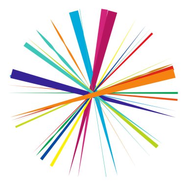 Radikal, yayılan çizgiler, çizgiler soyut dairesel elementler. Işınlar, ışınlar, yıldız patlamaları, güneş patlaması elementleri. Birleşme, birleşme, yayılma çizgileri