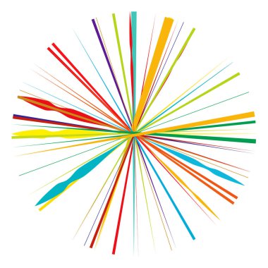 Radikal, yayılan çizgiler, çizgiler soyut dairesel elementler. Işınlar, ışınlar, yıldız patlamaları, güneş patlaması elementleri. Birleşme, birleşme, yayılma çizgileri