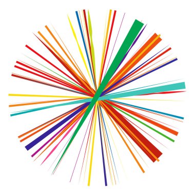 Radikal, yayılan çizgiler, çizgiler soyut dairesel elementler. Işınlar, ışınlar, yıldız patlamaları, güneş patlaması elementleri. Birleşme, birleşme, yayılma çizgileri