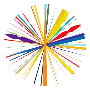 Radikal, yayılan çizgiler, çizgiler soyut dairesel elementler. Işınlar, ışınlar, yıldız patlamaları, güneş patlaması elementleri. Birleşme, birleşme, yayılma çizgileri