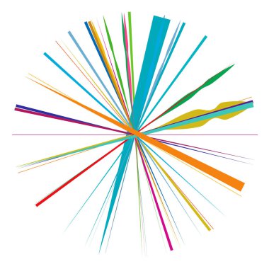 Radikal, yayılan çizgiler, çizgiler soyut dairesel elementler. Işınlar, ışınlar, yıldız patlamaları, güneş patlaması elementleri. Birleşme, birleşme, yayılma çizgileri