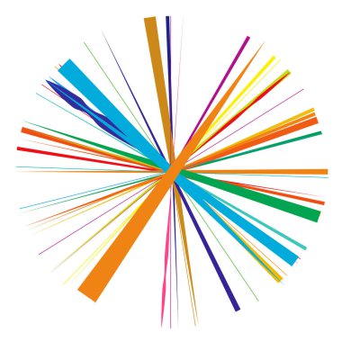 Radikal, yayılan çizgiler, çizgiler soyut dairesel elementler. Işınlar, ışınlar, yıldız patlamaları, güneş patlaması elementleri. Birleşme, birleşme, yayılma çizgileri