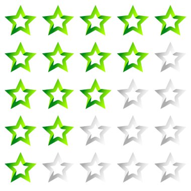 Yıldız derecelendirme elemanı Ödül, kalite seviyesi, kullanıcı memnuniyeti, sıralama, tatmin konsepti simgeleri - hisse vektörü illüstrasyonu, klip- sanat grafikleri