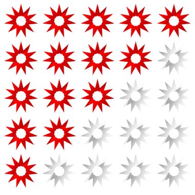 Yıldız derecelendirme elemanı Ödül, kalite seviyesi, kullanıcı memnuniyeti, sıralama, tatmin konsepti simgeleri - hisse vektörü illüstrasyonu, klip- sanat grafikleri