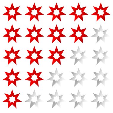 Yıldız derecelendirme elemanı Ödül, kalite seviyesi, kullanıcı memnuniyeti, sıralama, tatmin konsepti simgeleri - hisse vektörü illüstrasyonu, klip- sanat grafikleri