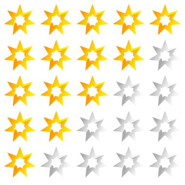 Yıldız derecelendirme elemanı Ödül, kalite seviyesi, kullanıcı memnuniyeti, sıralama, tatmin konsepti simgeleri - hisse vektörü illüstrasyonu, klip- sanat grafikleri