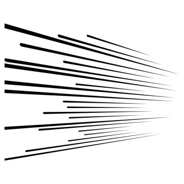 Üç boyutlu düz, paralel dinamik düzensiz çizgiler, çizgili elementler. Motor, patlama, hız çizgi roman efekti satırları