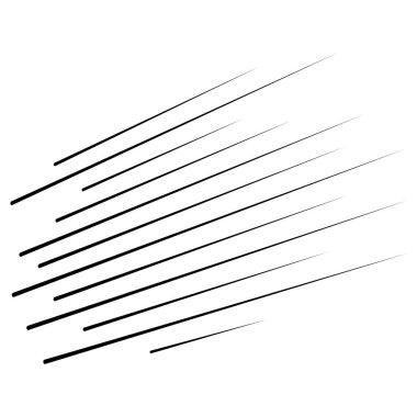 Üç boyutlu düz, paralel dinamik düzensiz çizgiler, çizgili elementler. Motor, patlama, hız çizgi roman efekti satırları