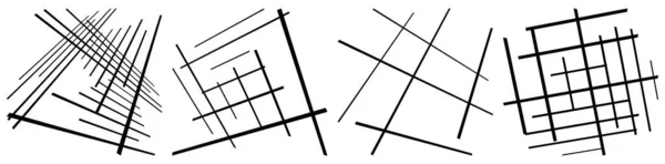 Fijar Rejillas Espaciales Mallas Encaje Entrelazamiento Intersección Líneas Perspectiva Rejilla — Archivo Imágenes Vectoriales