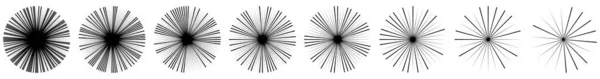 放射線 放射線 縞の抽象的な円形の要素 ビームスターバースト バースト要素 拡散線 株式ベクトルイラスト クリップアートグラフィック — ストックベクタ