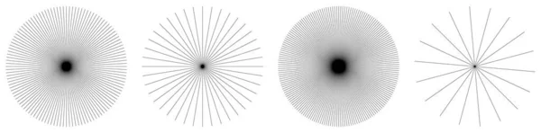 Líneas Radiales Radiantes Rayas Elemento Circular Abstracto Rayos Rayos Estelares — Vector de stock