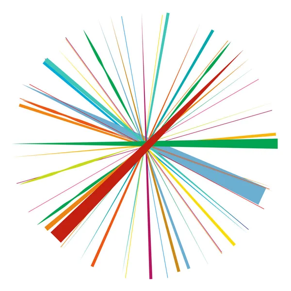 Radiella Strålande Linjer Ränder Abstrakt Cirkulärt Element Strålar Strålar Starburst — Stock vektor