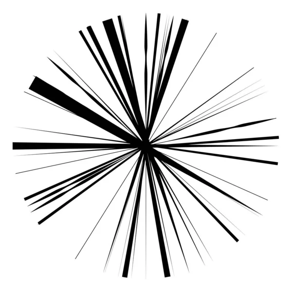 Radiale Strahlende Linien Streifen Abstraktes Kreisförmiges Element Strahlen Strahlen Starburst — Stockvektor