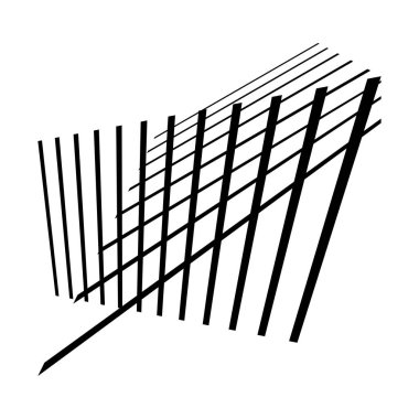 3D, uzaysal şebeke, meş 'ler. Perspektif olarak kesişen, kesişen, kesişen çizgiler. Soyut ızgara, çardak, kafes, ağ