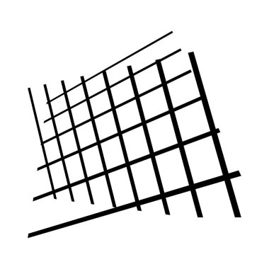 3D, uzaysal şebeke, meş 'ler. Perspektif olarak kesişen, kesişen, kesişen çizgiler. Soyut ızgara, çardak, kafes, ağ