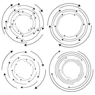 Basamaklar, aşamalar, aşamalar için dairesel oklar. Döngüsel, döngüsel çember ok bilgisi, sunum ögesi - stok vektör illüstrasyonu, kırpma sanatı grafikleri
