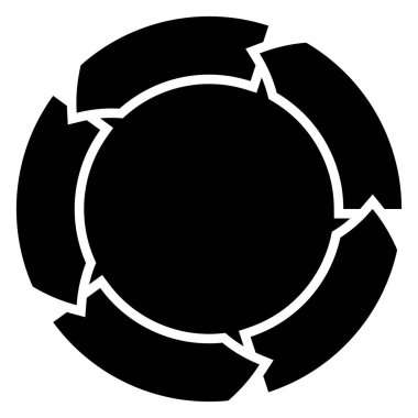 Basamaklar, aşamalar, aşamalar için dairesel oklar. Döngüsel, döngüsel çember ok bilgisi, sunum ögesi - stok vektör illüstrasyonu, kırpma sanatı grafikleri