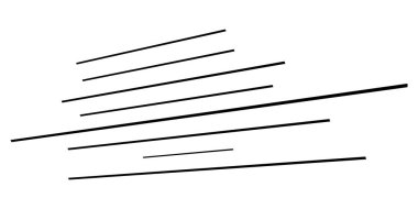 Üç boyutlu düz, paralel dinamik düzensiz çizgiler, çizgili elementler. Eylem, patlama, hızlı çizgi roman efekti çizgileri - stok vektör illüstrasyonu, klip sanatları grafikleri