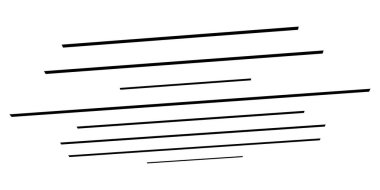 Üç boyutlu düz, paralel dinamik düzensiz çizgiler, çizgili elementler. Eylem, patlama, hızlı çizgi roman efekti çizgileri - stok vektör illüstrasyonu, klip sanatları grafikleri