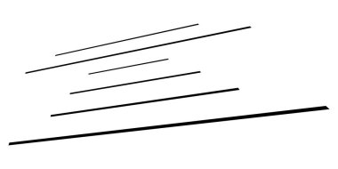 Üç boyutlu düz, paralel dinamik düzensiz çizgiler, çizgili elementler. Eylem, patlama, hızlı çizgi roman efekti çizgileri - stok vektör illüstrasyonu, klip sanatları grafikleri