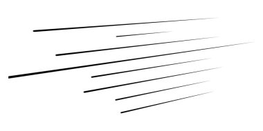 Üç boyutlu düz, paralel dinamik düzensiz çizgiler, çizgili elementler. Eylem, patlama, hızlı çizgi roman efekti çizgileri - stok vektör illüstrasyonu, klip sanatları grafikleri