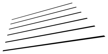 Üç boyutlu düz, paralel dinamik düzensiz çizgiler, çizgili elementler. Eylem, patlama, hızlı çizgi roman efekti çizgileri - stok vektör illüstrasyonu, klip sanatları grafikleri