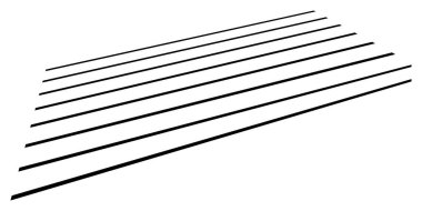 Üç boyutlu düz, paralel dinamik düzensiz çizgiler, çizgili elementler. Eylem, patlama, hızlı çizgi roman efekti çizgileri - stok vektör illüstrasyonu, klip sanatları grafikleri