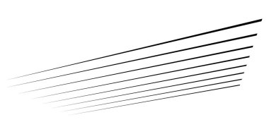 Üç boyutlu düz, paralel dinamik düzensiz çizgiler, çizgili elementler. Eylem, patlama, hızlı çizgi roman efekti çizgileri - stok vektör illüstrasyonu, klip sanatları grafikleri