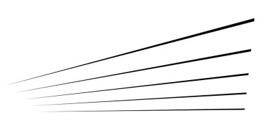 Üç boyutlu düz, paralel dinamik düzensiz çizgiler, çizgili elementler. Eylem, patlama, hızlı çizgi roman efekti çizgileri - stok vektör illüstrasyonu, klip sanatları grafikleri