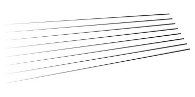 Üç boyutlu düz, paralel dinamik düzensiz çizgiler, çizgili elementler. Eylem, patlama, hızlı çizgi roman efekti çizgileri - stok vektör illüstrasyonu, klip sanatları grafikleri
