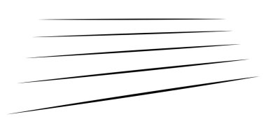 Üç boyutlu düz, paralel dinamik düzensiz çizgiler, çizgili elementler. Eylem, patlama, hızlı çizgi roman efekti çizgileri - stok vektör illüstrasyonu, klip sanatları grafikleri