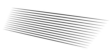 Üç boyutlu düz, paralel dinamik düzensiz çizgiler, çizgili elementler. Eylem, patlama, hızlı çizgi roman efekti çizgileri - stok vektör illüstrasyonu, klip sanatları grafikleri