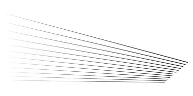 Üç boyutlu düz, paralel dinamik düzensiz çizgiler, çizgili elementler. Eylem, patlama, hızlı çizgi roman efekti çizgileri - stok vektör illüstrasyonu, klip sanatları grafikleri