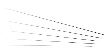 Üç boyutlu düz, paralel dinamik düzensiz çizgiler, çizgili elementler. Eylem, patlama, hızlı çizgi roman efekti çizgileri - stok vektör illüstrasyonu, klip sanatları grafikleri