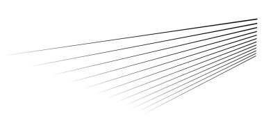 Üç boyutlu düz, paralel dinamik düzensiz çizgiler, çizgili elementler. Eylem, patlama, hızlı çizgi roman efekti çizgileri - stok vektör illüstrasyonu, klip sanatları grafikleri