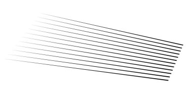 Üç boyutlu düz, paralel dinamik düzensiz çizgiler, çizgili elementler. Eylem, patlama, hızlı çizgi roman efekti çizgileri - stok vektör illüstrasyonu, klip sanatları grafikleri