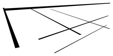 Üç boyutlu uzamsal ızgara, ızgara ve kafes soyut geometrik şekil, element. Perspektifte kesişen çizgiler - stok vektör illüstrasyonu, klip- sanat grafikleri