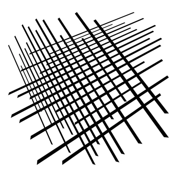 3次元空間グリッドメッシュ インターレース インターロック 視点で交差する線 アブストラクトグレーティング トレリス ネット — ストックベクタ
