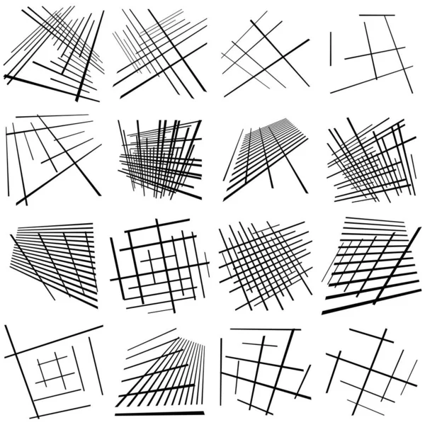Prostorové Mřížky Oka Prokládání Prokládání Protínání Linií Perspektivě Abstraktní Mříž — Stockový vektor