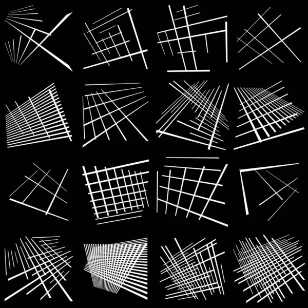 Sieci Przestrzenne Siatki Przeplatają Się Przecinają Przecinają Linie Perspektywie Krata — Wektor stockowy