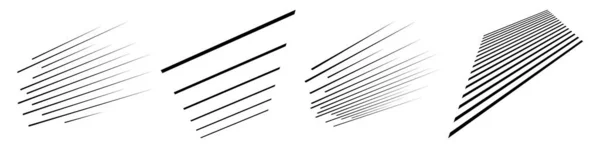 Rettilineo Parallele Dinamiche Linee Irregolari Elemento Strisce Azione Scoppio Velocità — Vettoriale Stock