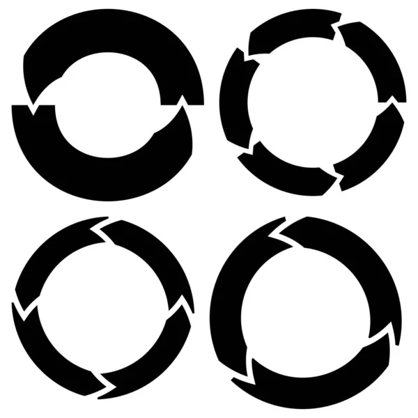 Kruhové Šipky Pro Kroky Fáze Fáze Koncepce Cyklická Cyklická Kruhová — Stockový vektor