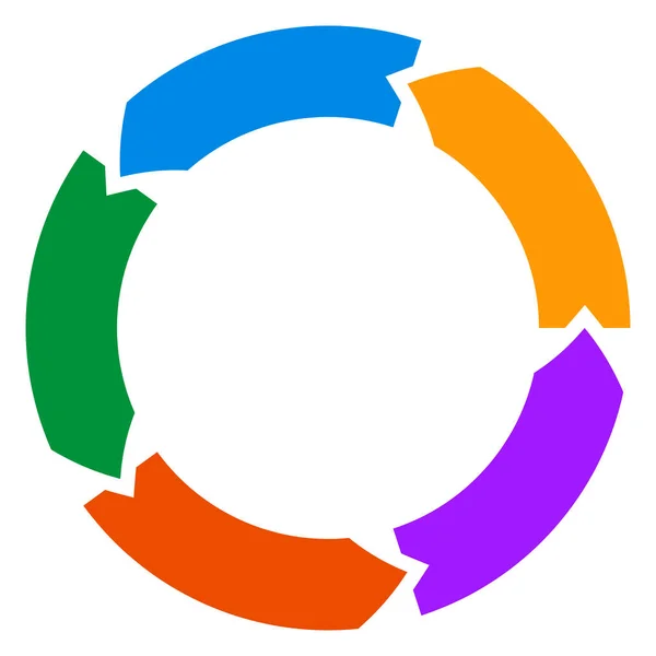 Flèches Circulaires Pour Les Étapes Étapes Phases Concepts Cyclique Cercle — Image vectorielle