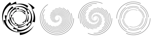 Espiral Redemoinho Girar Circular Elemento Concêntrico Whirlpool Forma Efeito Loop —  Vetores de Stock