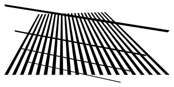 3D空間グリッド メッシュ 格子抽象幾何学的形状 遠近法で線を交差させる 株式ベクトルイラスト クリップアートグラフィック — ストックベクタ