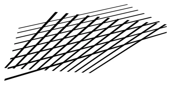 3D空間グリッド メッシュ 格子抽象幾何学的形状 遠近法で線を交差させる 株式ベクトルイラスト クリップアートグラフィック — ストックベクタ