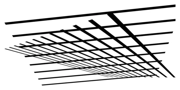 Rejilla Espacial Malla Rejilla Celosía Forma Geométrica Abstracta Elemento Líneas — Vector de stock