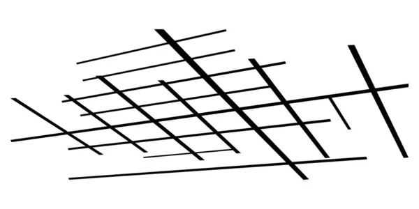三维空间网格 格栅抽象几何形状 透视图中的交线 股票矢量图解 剪贴画 — 图库矢量图片